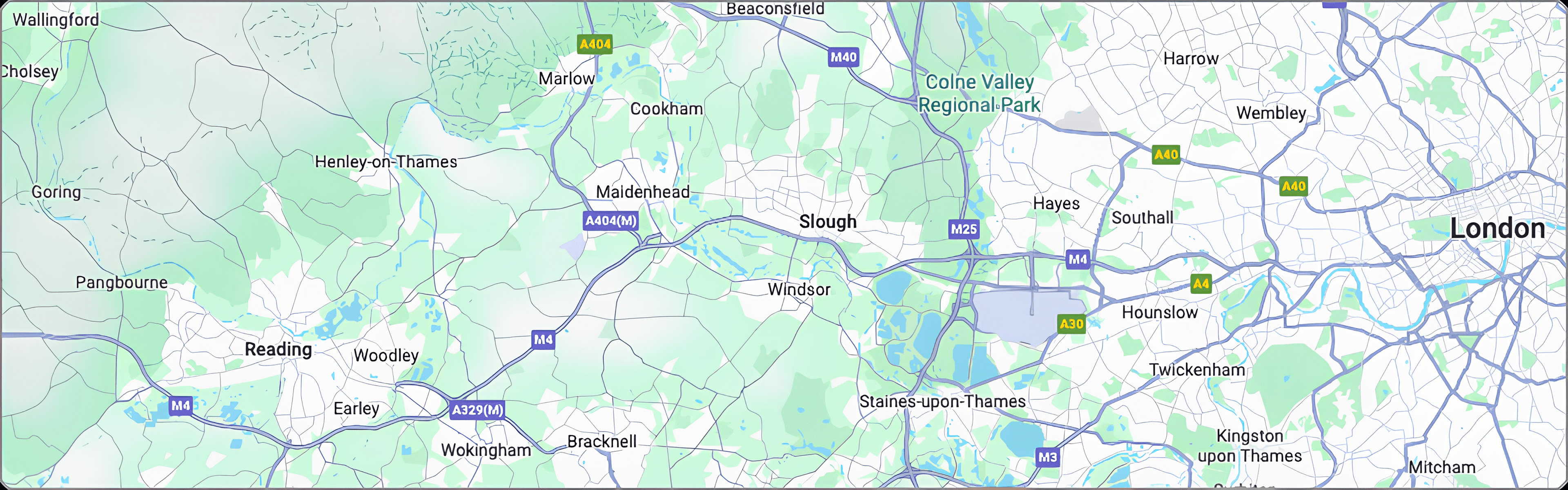 Map showing areas covered